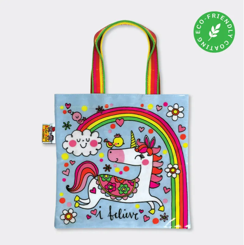 Rachel Ellen Mini Tote Bag - I Believe/Unicorn and Rainbow