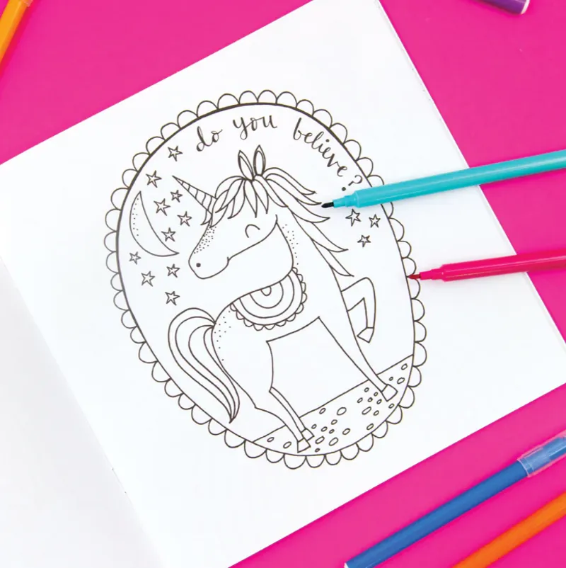 Rachel Ellen Unicorns and Rainbows Colouring Book-2