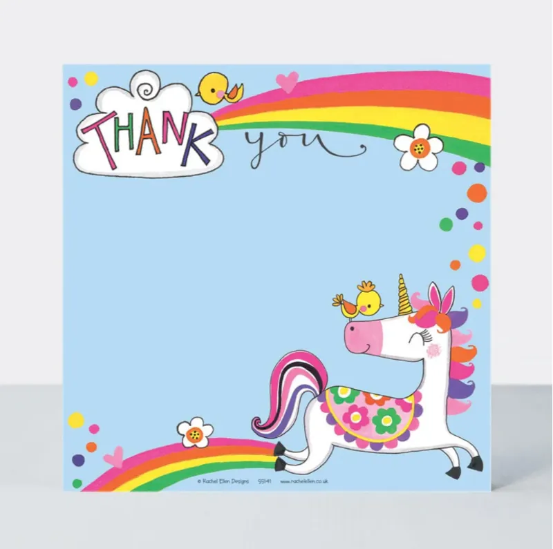 Rachel Ellen Unicorn Thank You Note Cards - Pack of 8