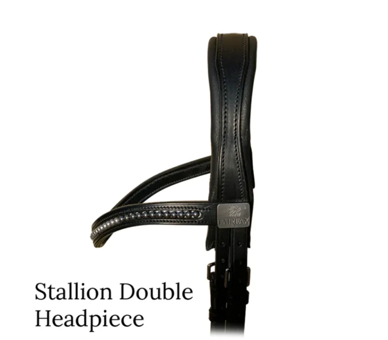 Fairfax Double Headpiece Standard Stallion - Black