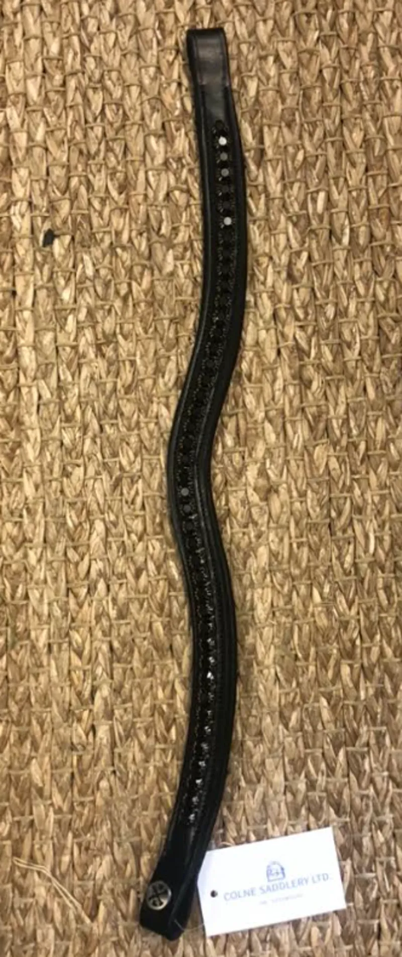 Henry James Swarovski Giant Crystal Curved Browband - Jet Stones X-Full - Black