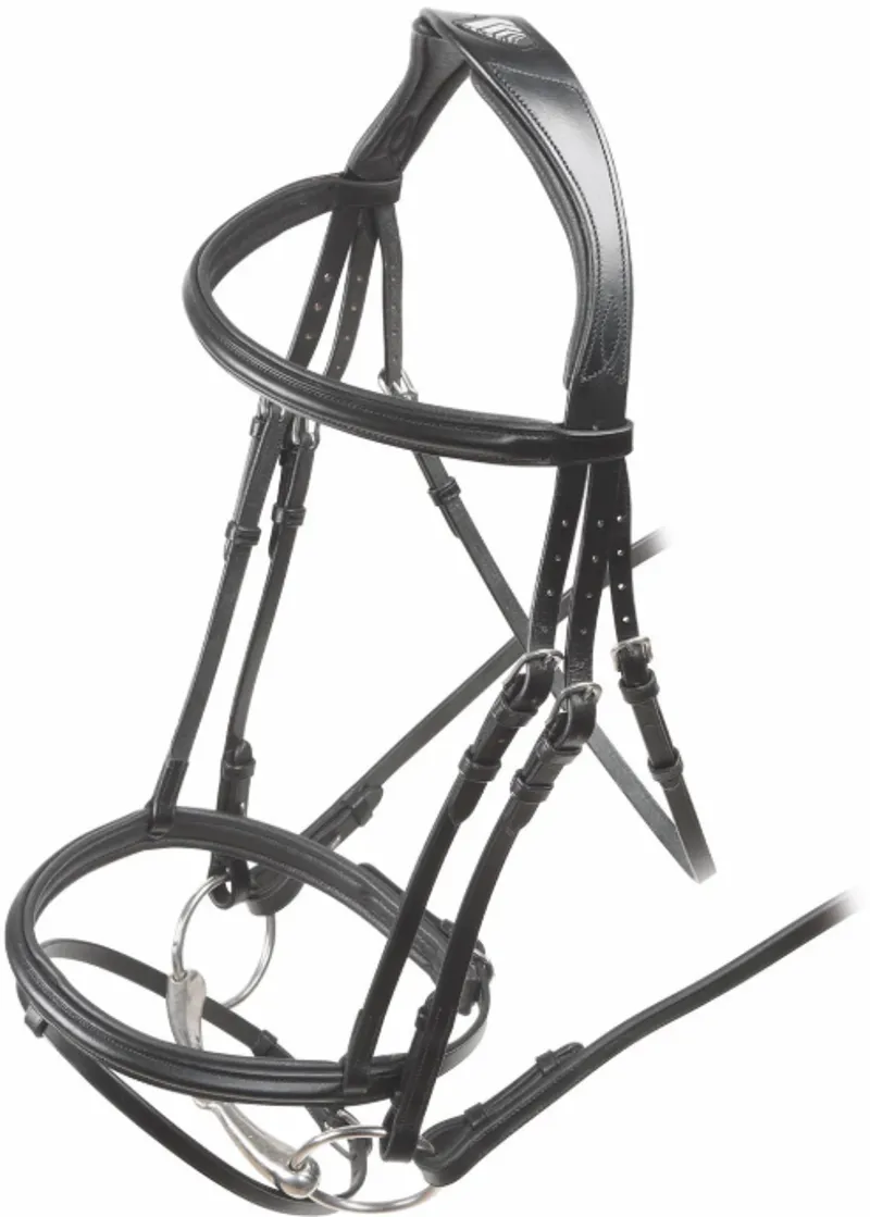 Velociti Padded Raised Flash Bridle in Black-1