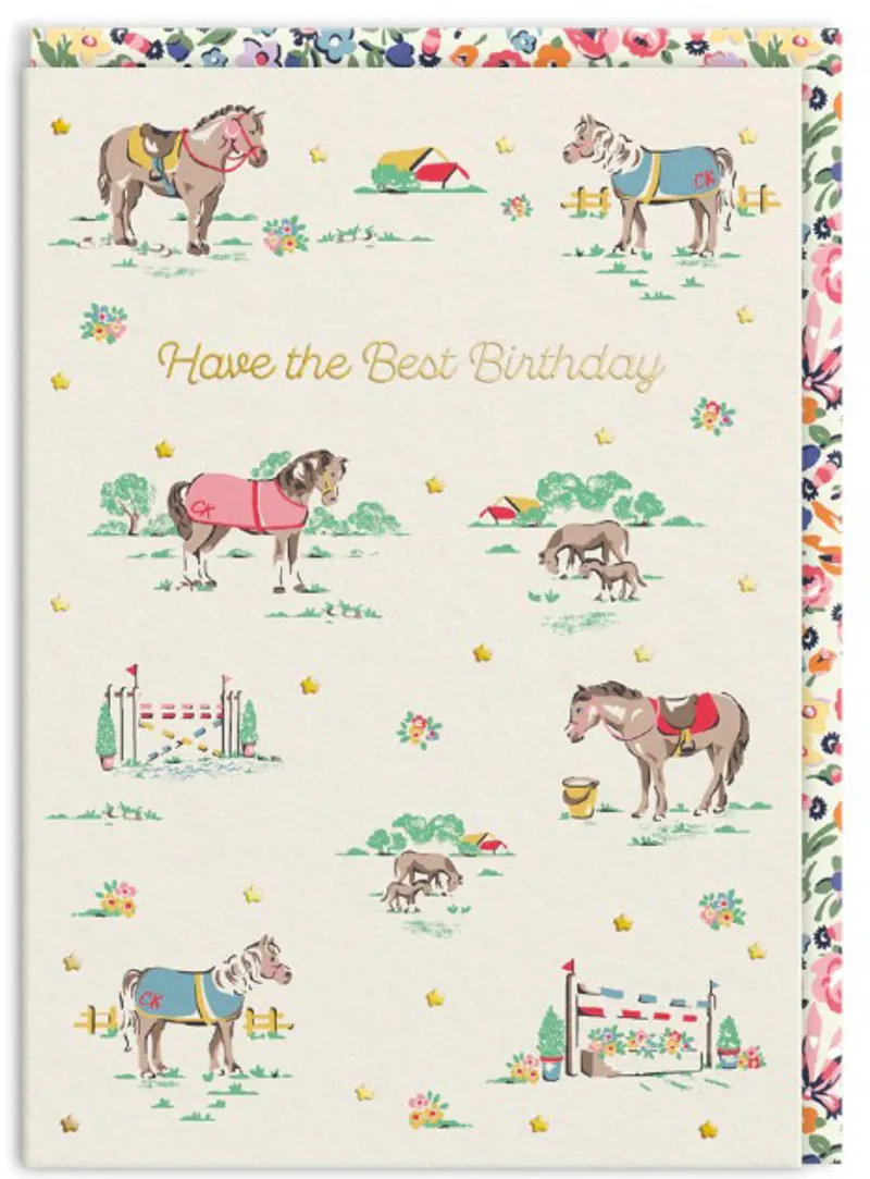 Cath Kidston Ponies Best Birthday Card