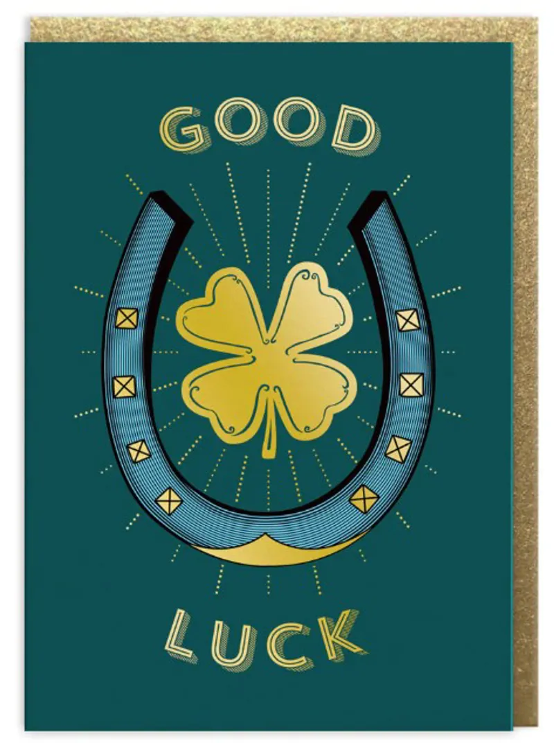 Good Luck Horseshoe Greeting Card