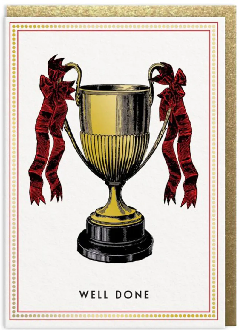 Well done Trophy Greeting Card