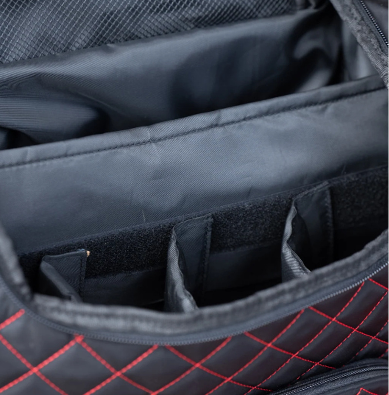 Smart Grooming Burghley Quilted Show and Stable Bag - Black with Red Stitching-4
