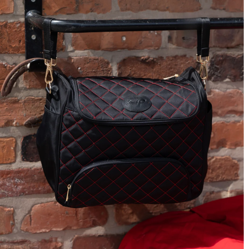 Smart Grooming Burghley Quilted Show and Stable Bag - Black with Red Stitching-7