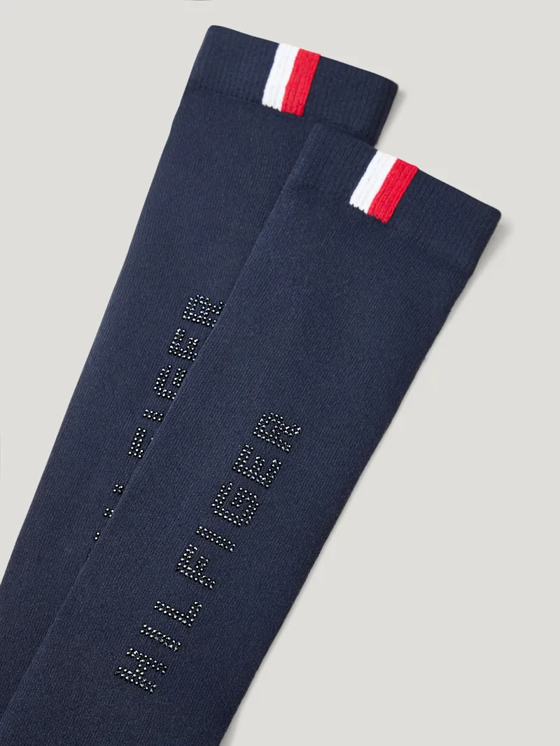 Tommy Hilfiger Erie Rhinestone Riding Socks - Desert Sky-2