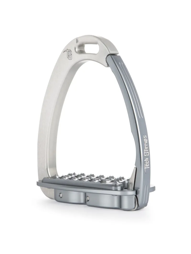 Tech Venice Sloped Evo Adult's Safety Stirrups - Silver / Titanium