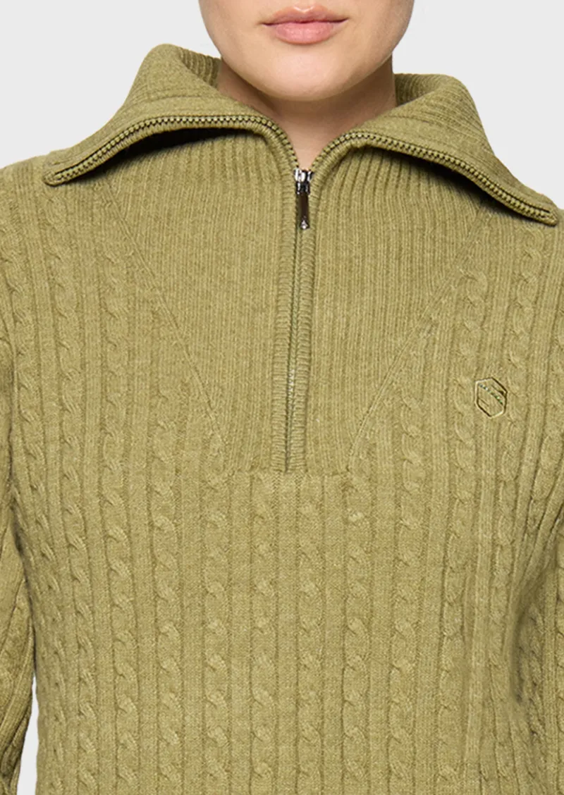 SamShield Suzanne Twisted Longsleeve  Pullover - Olive-1