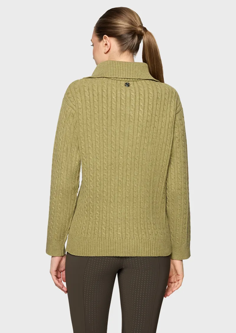 SamShield Suzanne Twisted Longsleeve  Pullover - Olive-2