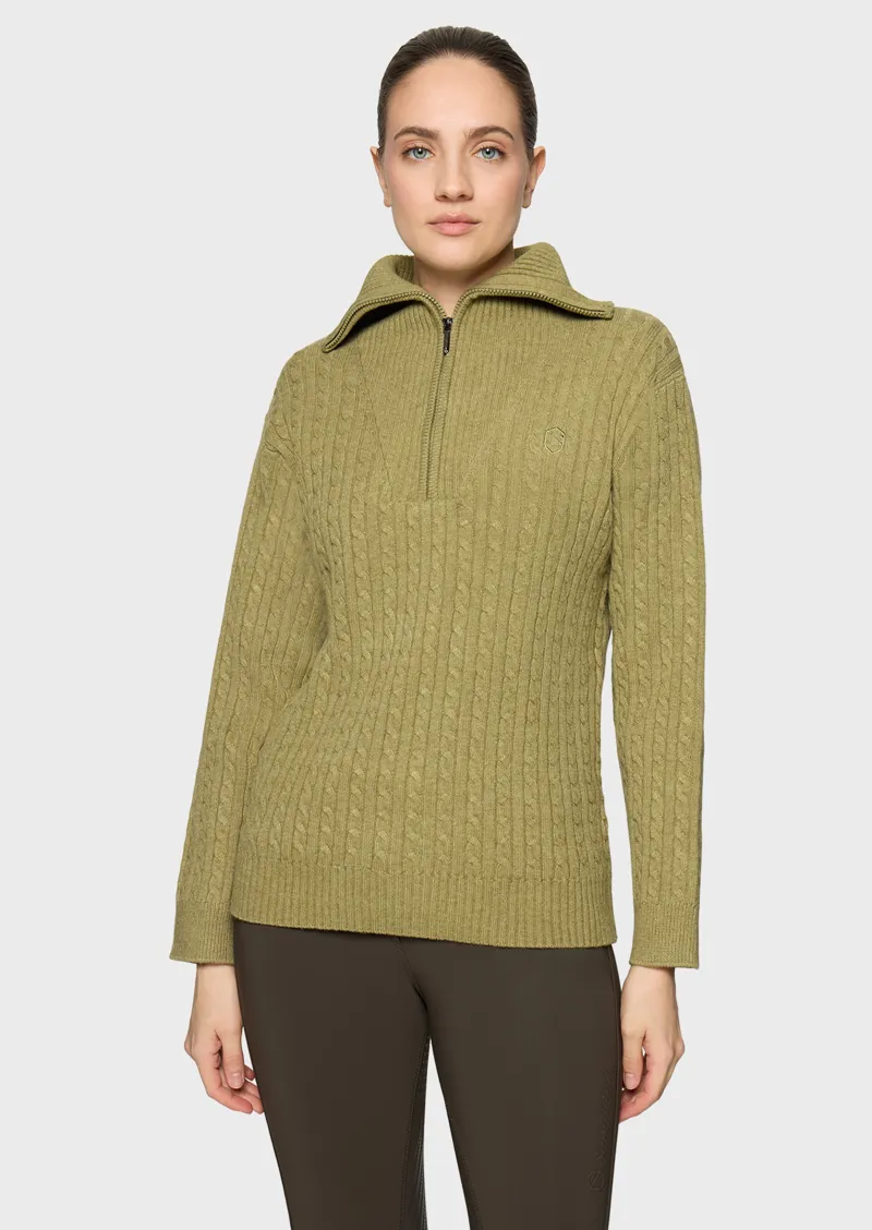 SamShield Suzanne Twisted Longsleeve  Pullover - Olive