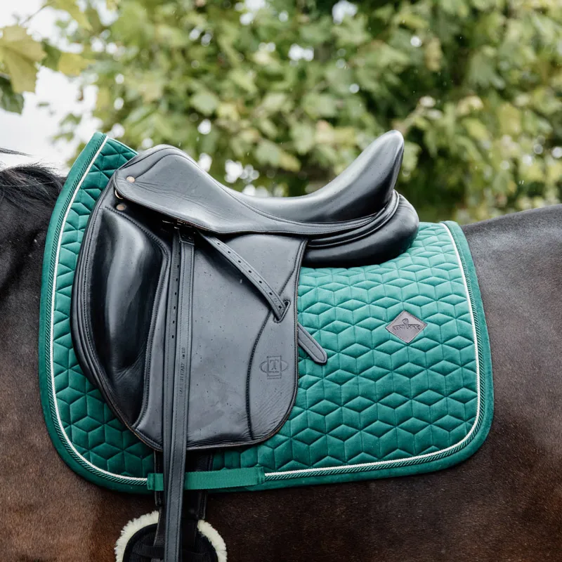 Kentucky Velvet Dressage Saddle Pad - Dark Green-1
