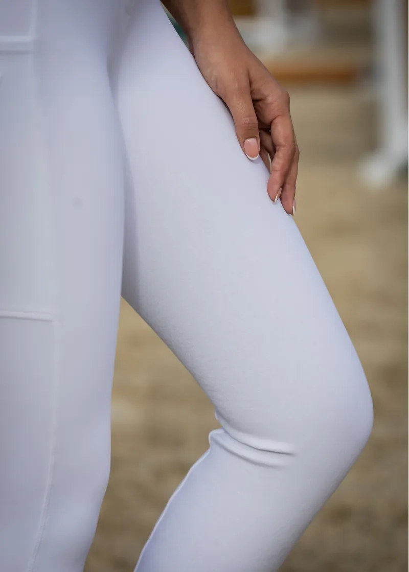 Woof Wear Elite Competition Riding Tights - White-1