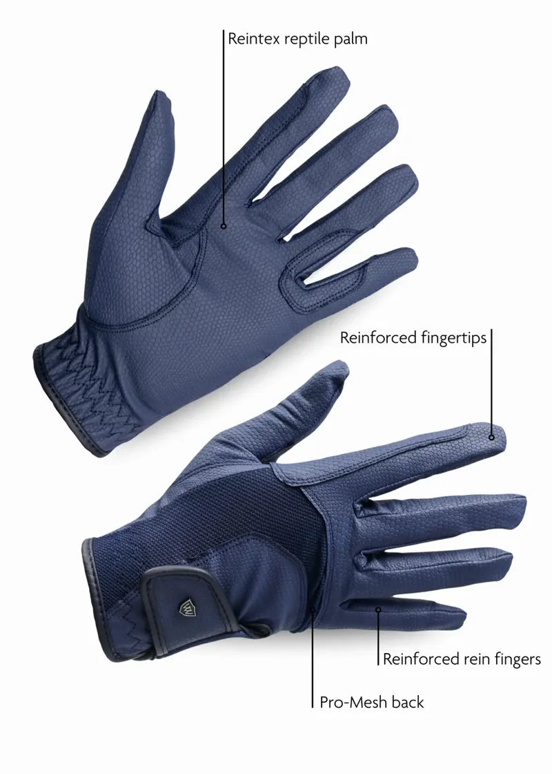 Woof Reintex Mesh Riding Glove - Navy-3