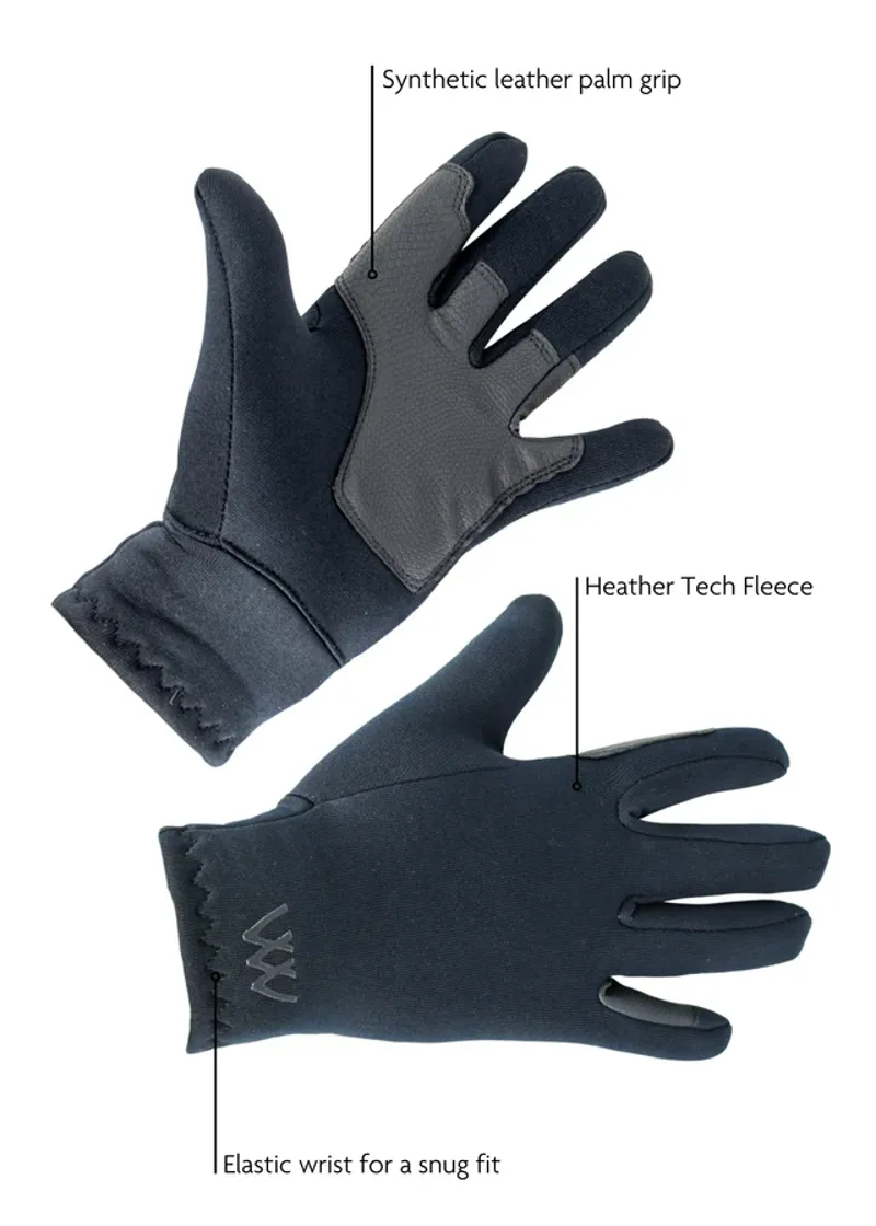 Woof Young Rider Fleece Riding Gloves - Black-1