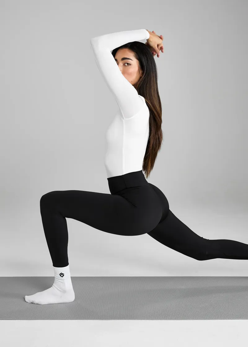 Aztec Diamond Premium Long Sleeve Sculpt Top - White-3