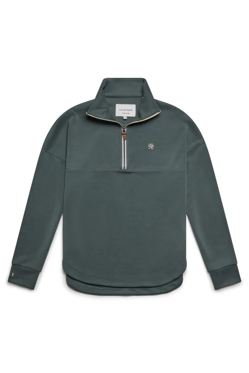 Holland Cooper Winsor Quarter Zip Sweat - Ivy Green
