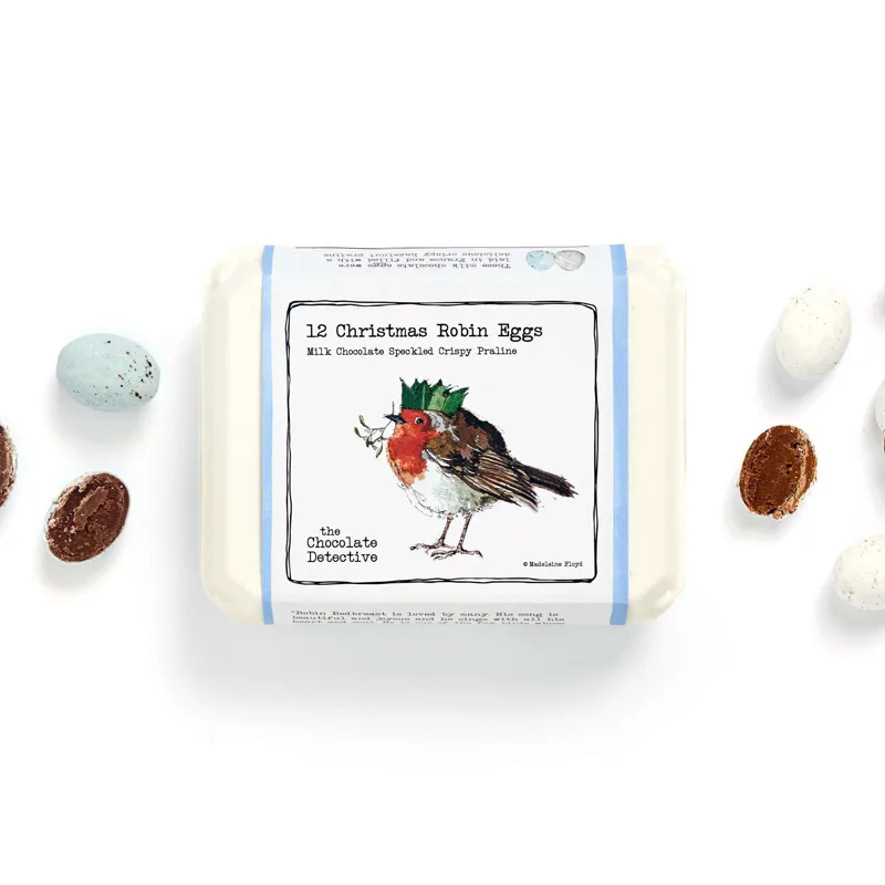 The Chocolate Detective -12 Chocolate Christmas Robin Eggs - 150g