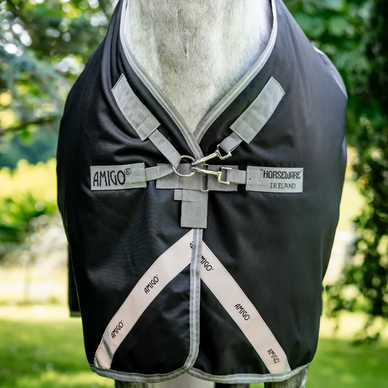Amigo 1200D Plus Turnout Rug 50g - Black/Titanium Grey/Silver-1