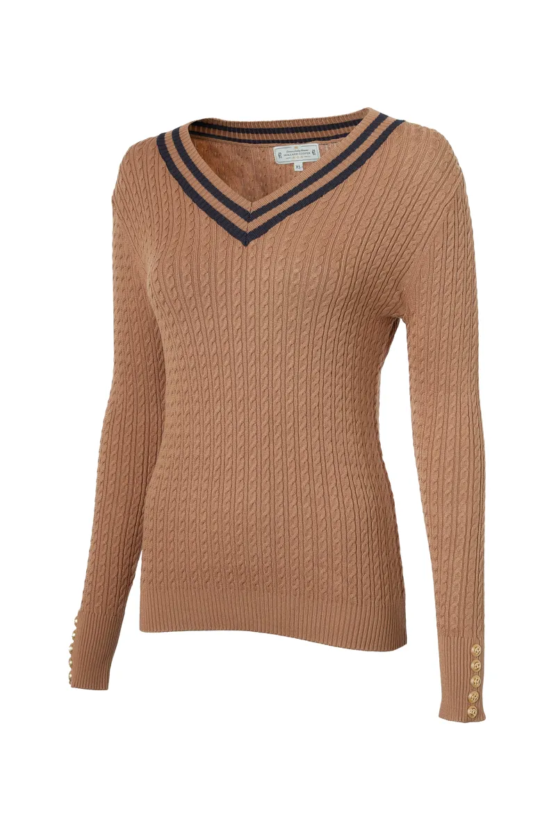 Holland Cooper Zoe Knit - Dark Camel Marl-2