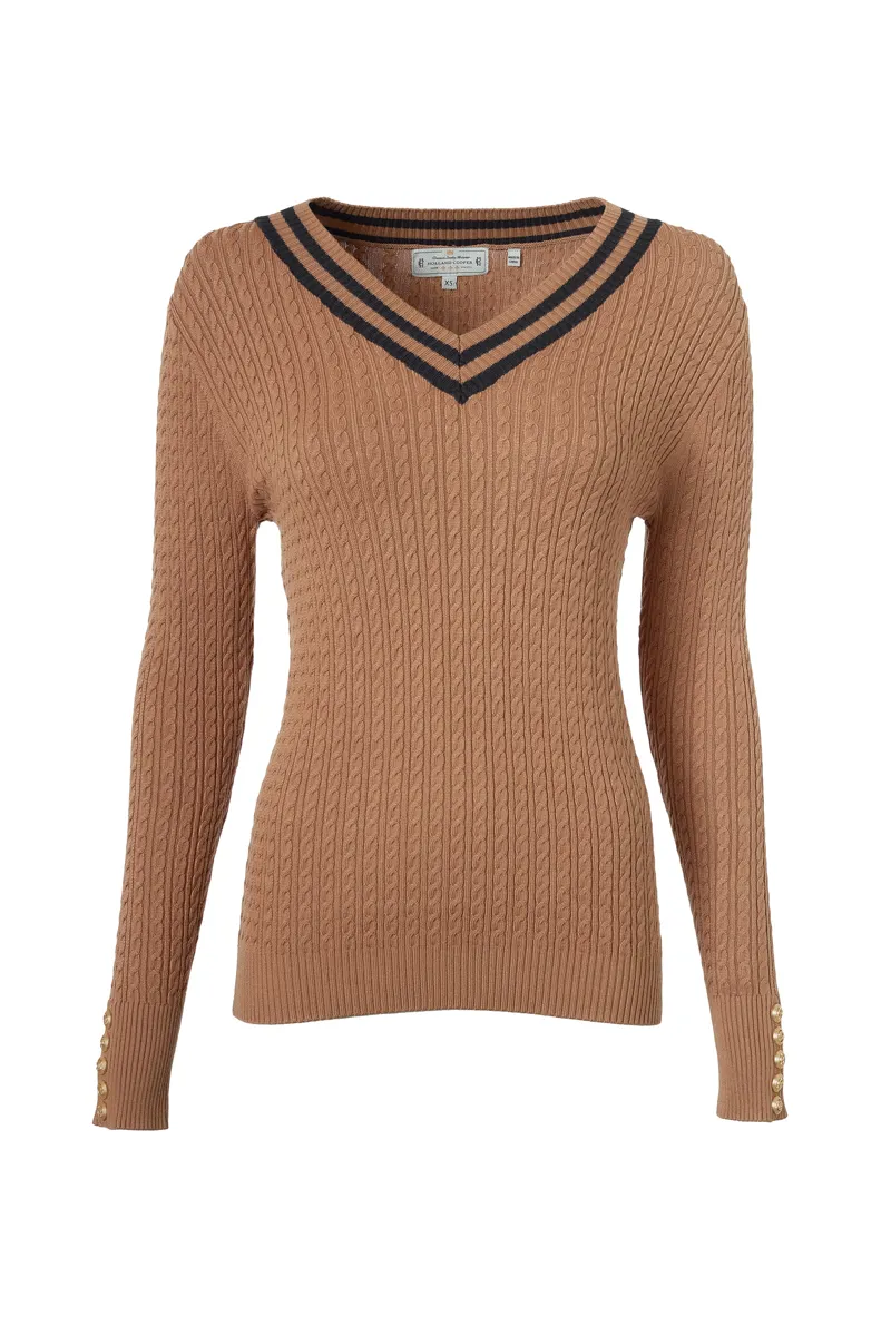 Holland Cooper Zoe Knit - Dark Camel Marl-3