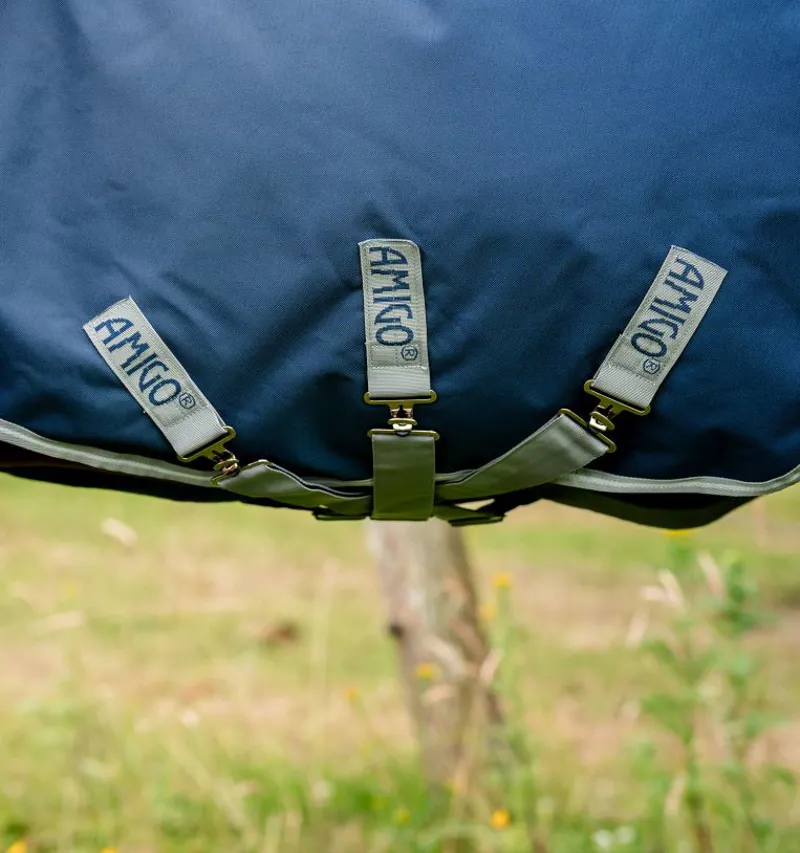Amigo 1200D Plus Turnout Rug 0g - Navy/Titanium Grey/Silver-4