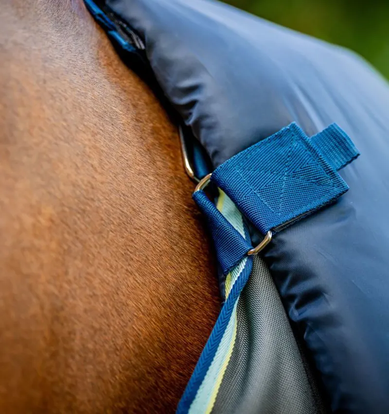 Amigo Bravo 12 Plus Heavy Turnout Rug - 400g Shadow/ Navy /Blue Haze-6
