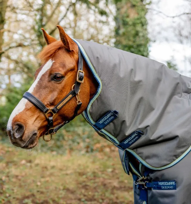 Amigo Bravo 12 Plus Heavy Turnout Rug - 400g Shadow/ Navy /Blue Haze-7