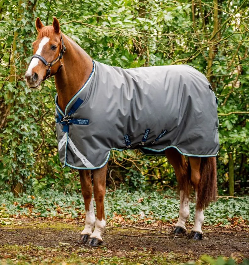 Amigo Bravo 12 Plus Heavy Turnout Rug - 400g Shadow/ Navy /Blue Haze-2