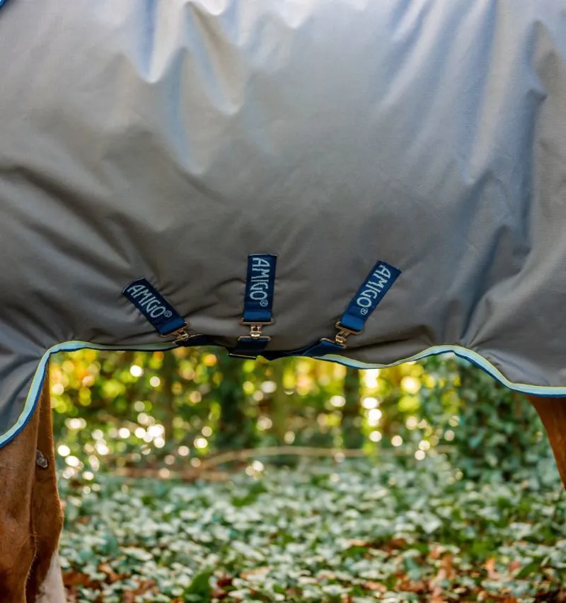 Amigo Bravo 12 Plus Heavy Turnout Rug - 400g Shadow/ Navy /Blue Haze-8