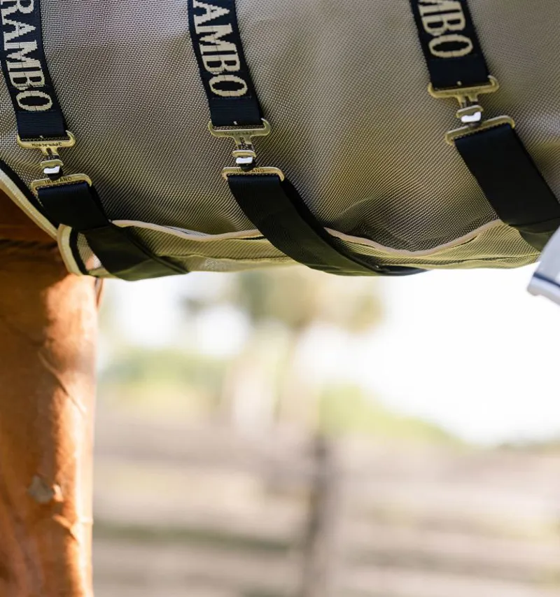 Rambo Protector Fieldsafe Plus Fly Rug - Silver/ Navy/ White/ Beige-5