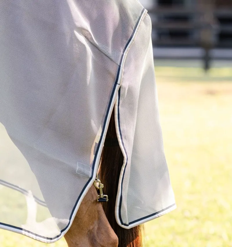 Rambo Protector Fieldsafe Plus Fly Rug - Silver/ Navy/ White/ Beige-2