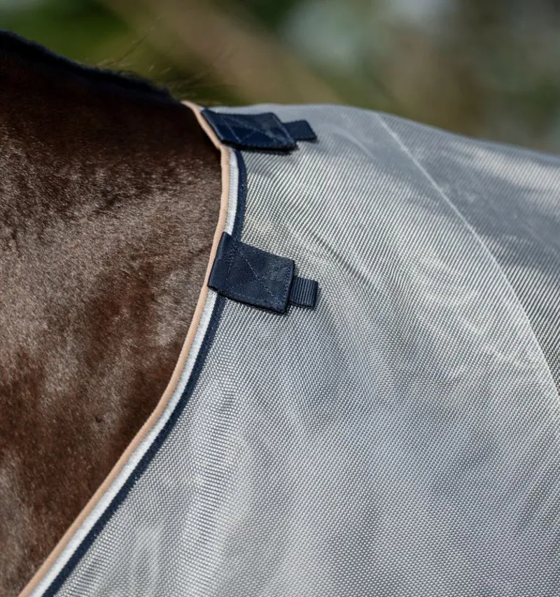 Rambo Protector Fieldsafe Plus Fly Rug - Silver/ Navy/ White/ Beige-3