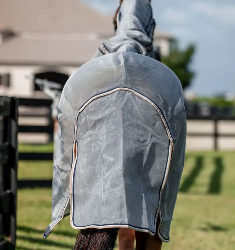 Rambo Protector Fieldsafe Plus Fly Rug - Silver/ Navy/ White/ Beige-1