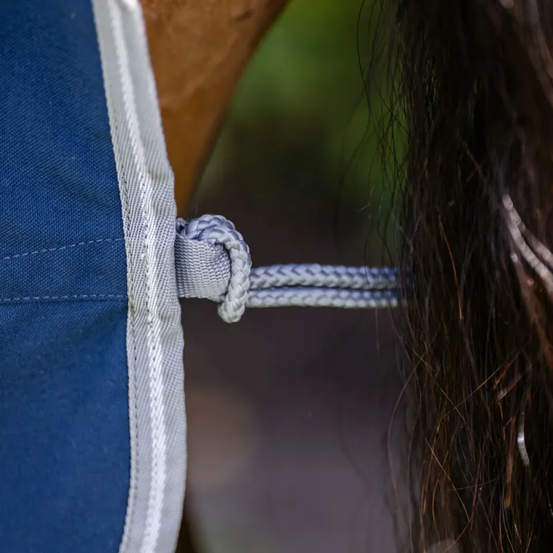 Amigo Stable Sheet - Navy/Titanium Grey and Silver-3