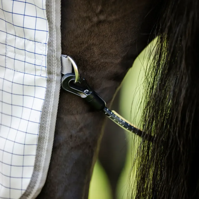 Amigo Summer Sheet Plus Fly Turnout Rug - Navy Check/Titanium Grey/ Silver-6