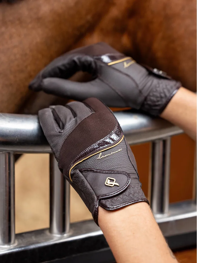 LeMieux Competition Gloves - Brown-2
