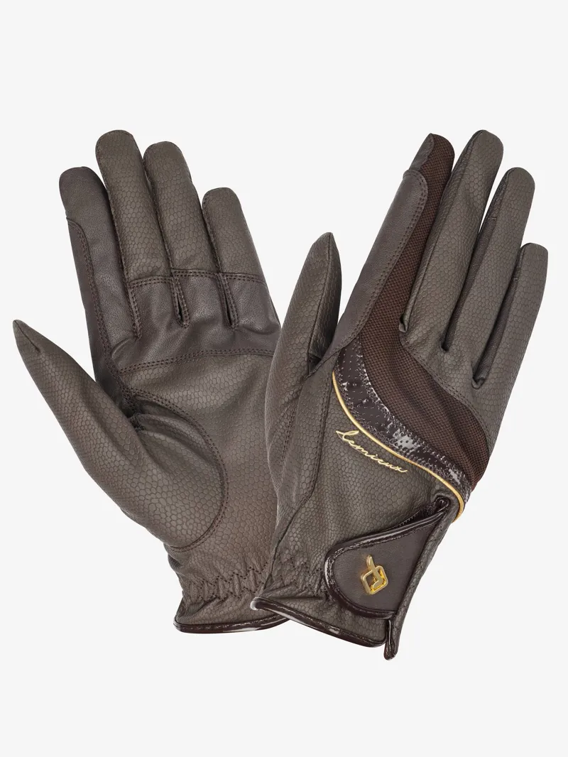 LeMieux Competition Gloves - Brown-3