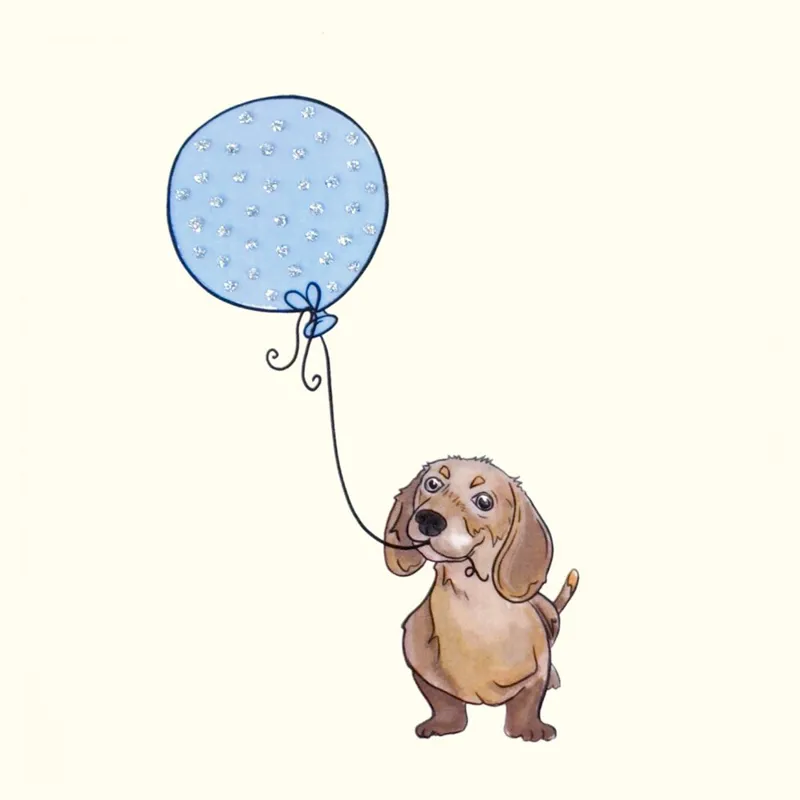English Graphics 'Balloon Pup' Card - Blue-1
