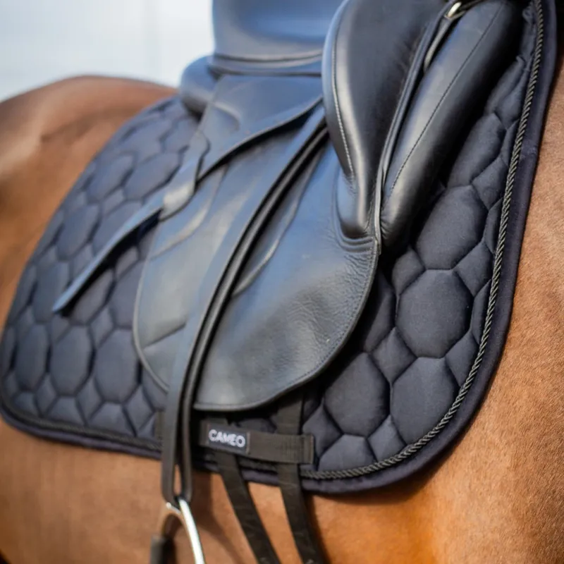 Cameo Suede Dressage Saddlecloth in Black-2