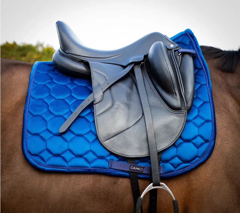 Cameo Suede Dressage Saddlecloth in Navy-1