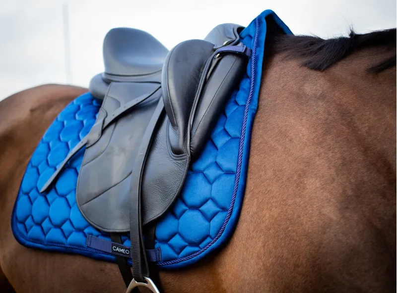 Cameo Suede Dressage Saddlecloth in Navy-2