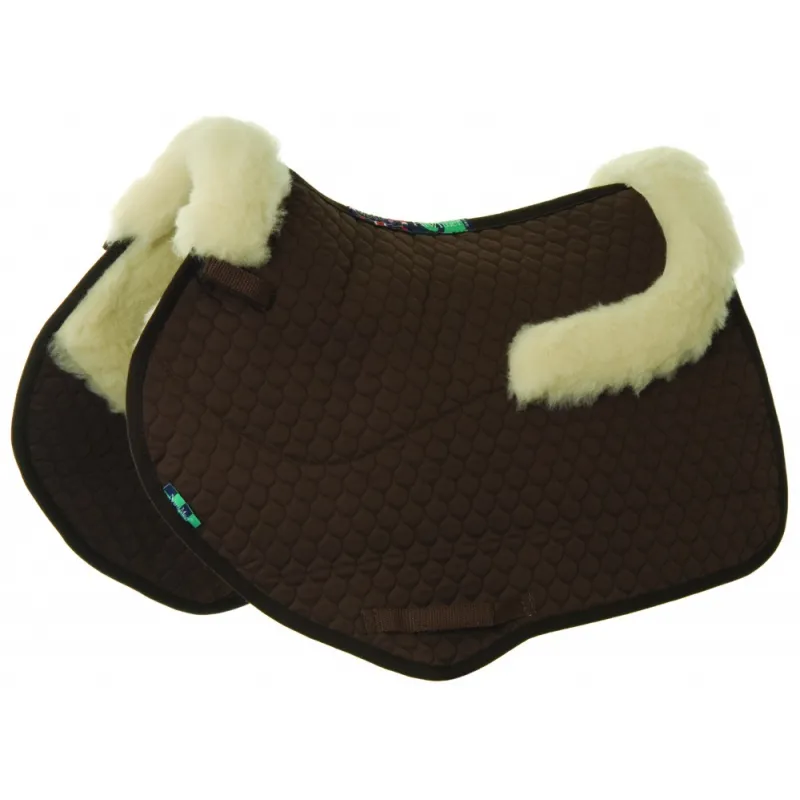 NuuMed 1/2 Wool Saddle Pad Close Contact with Collars and Cuffs Brown