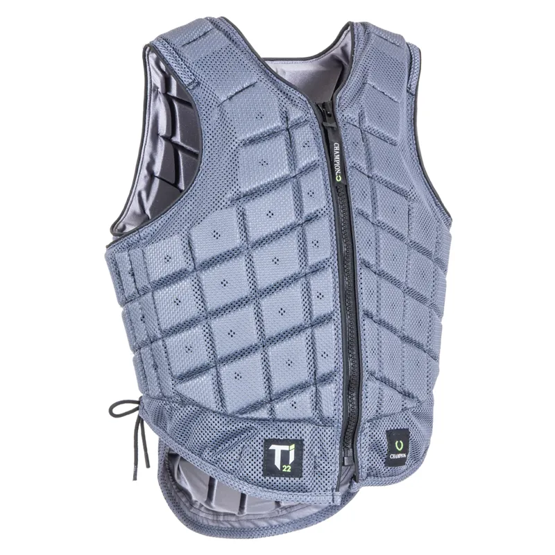 Champion Titanium Ti22 ADULT Body Protector SHORT BACK in Gun Metal Grey-1