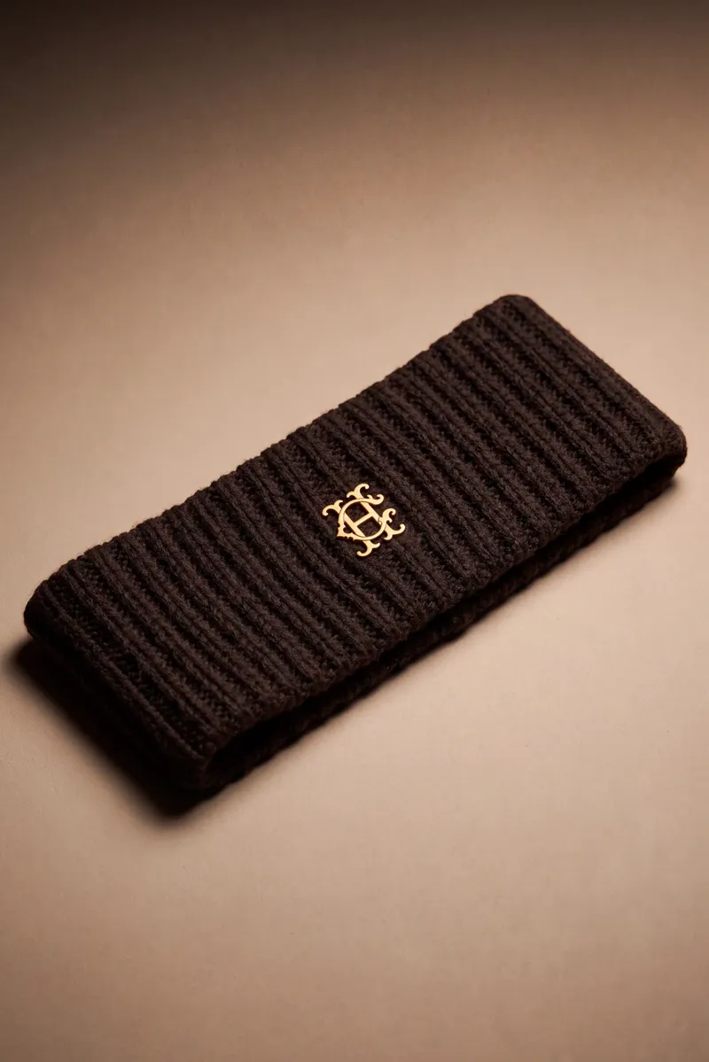 Holland Cooper Knitted Head Band - Chocolate-2