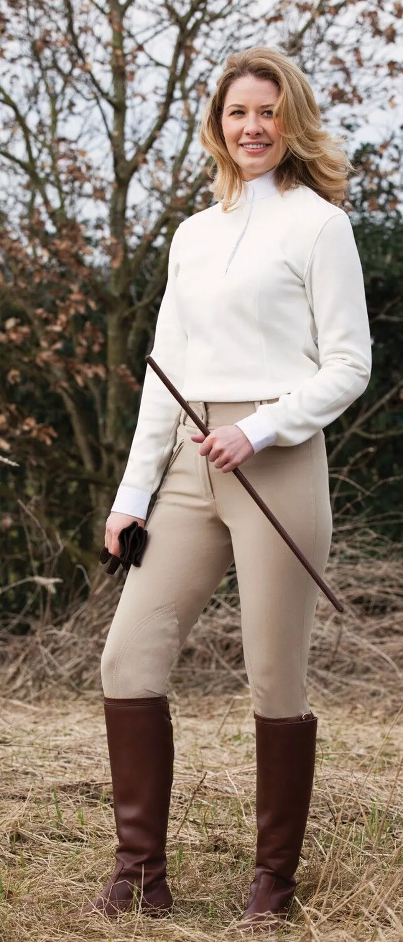 Equetech Ladies Thermal Cosy Stock Shirt White