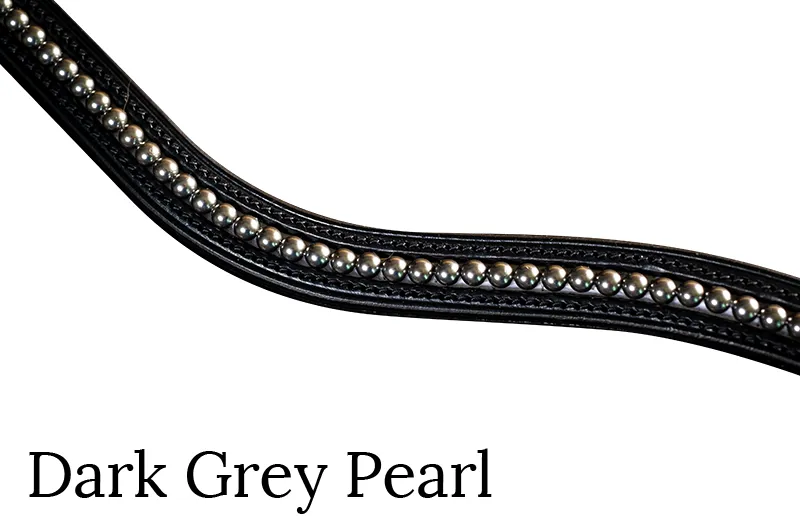 Fairfax Browband - Grey Pearl Black