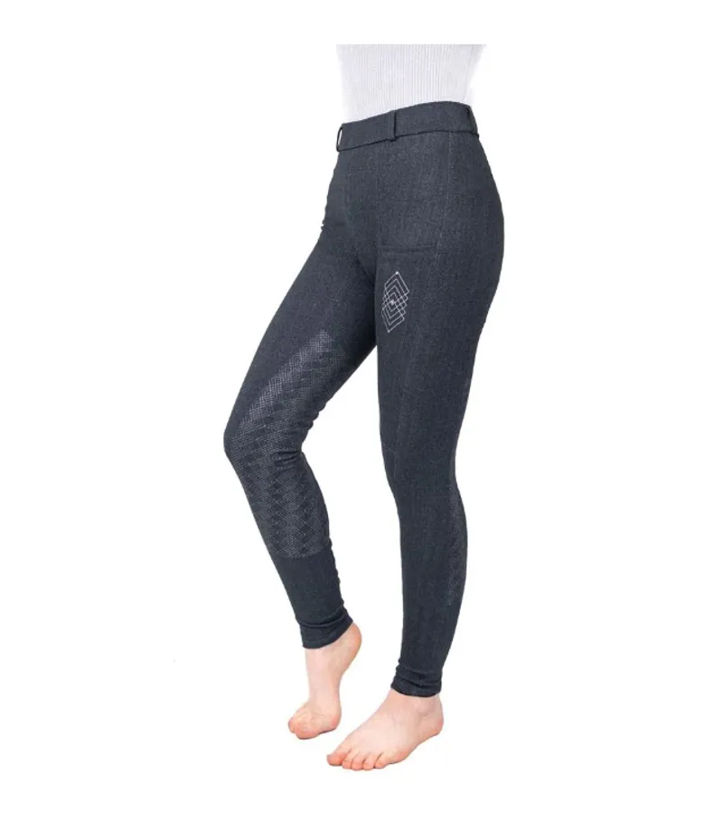 Hy Equestrian Jesmond Jewel Look Tights - Denim