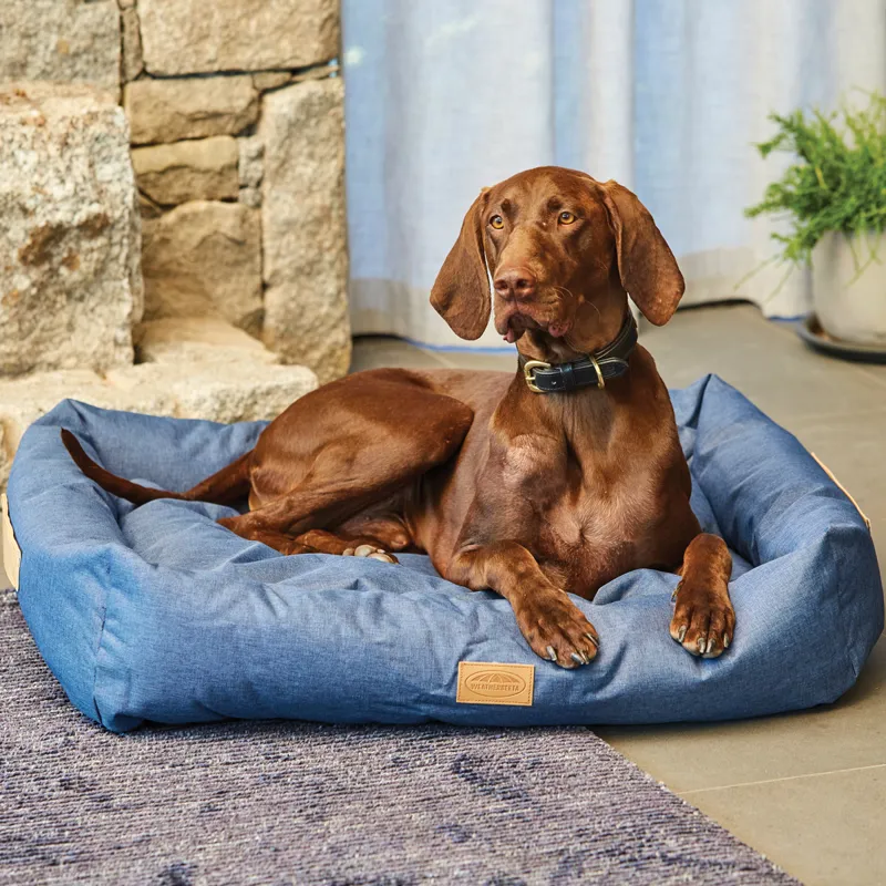 WeatherBeeta Square Denim Dog Bed - Blue Denim-1